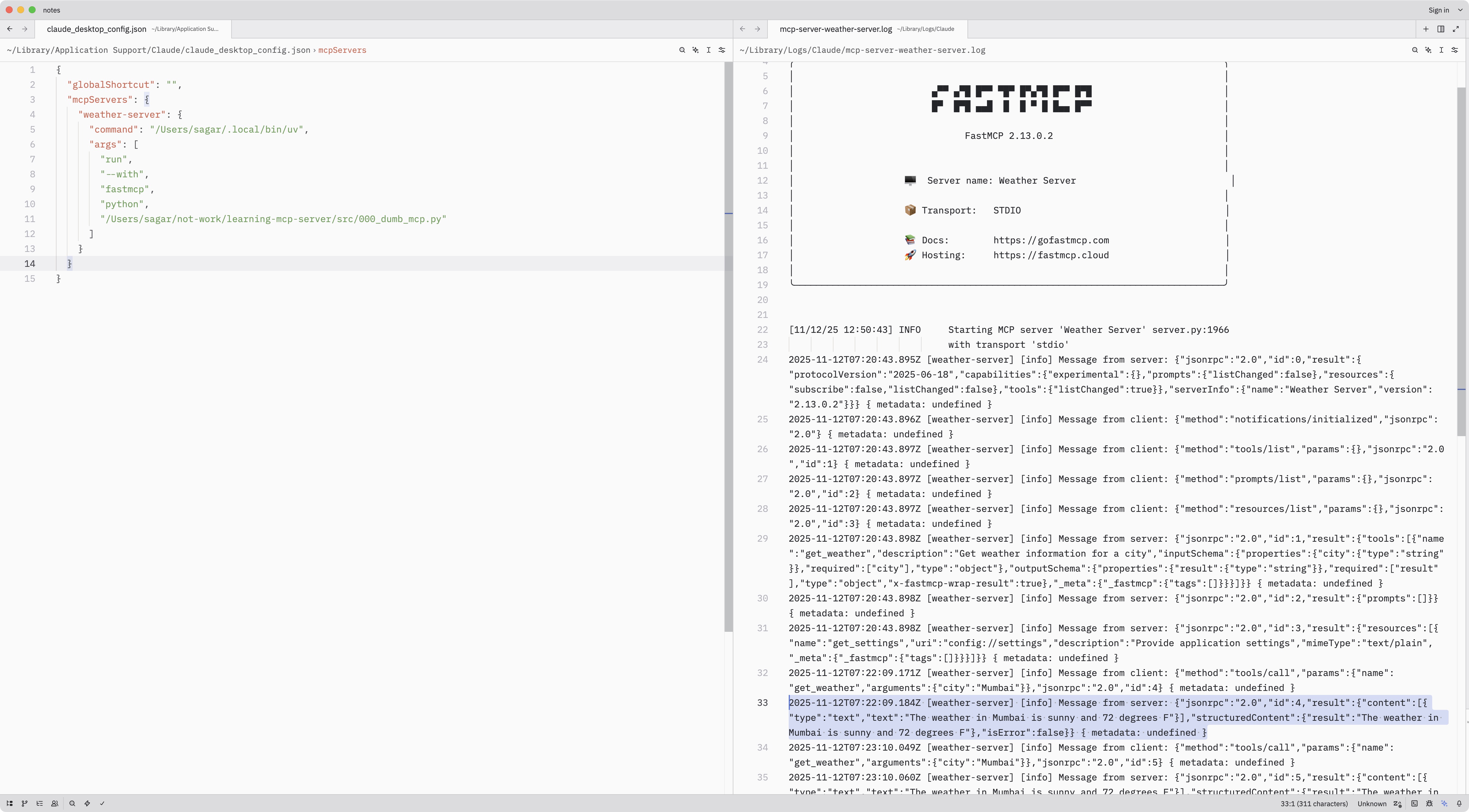 MCP server successfully connected in Claude Desktop